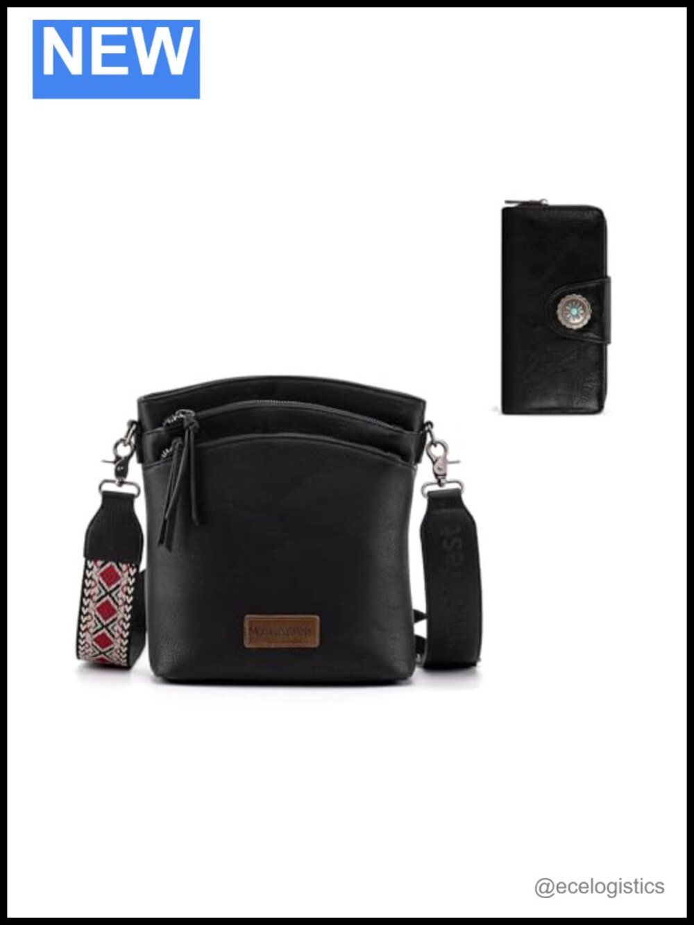 Vegan Leather Crossbody Bag with Matching RFID Wallet Set for Women